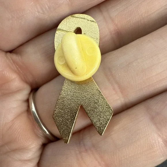 Vintage Support Our Troops Gold Tone Enamel Lapel Pin - Picture 2 of 6